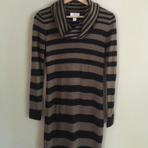 Ann Taylor LOFT • Striped Cowl Neck Dress XS
